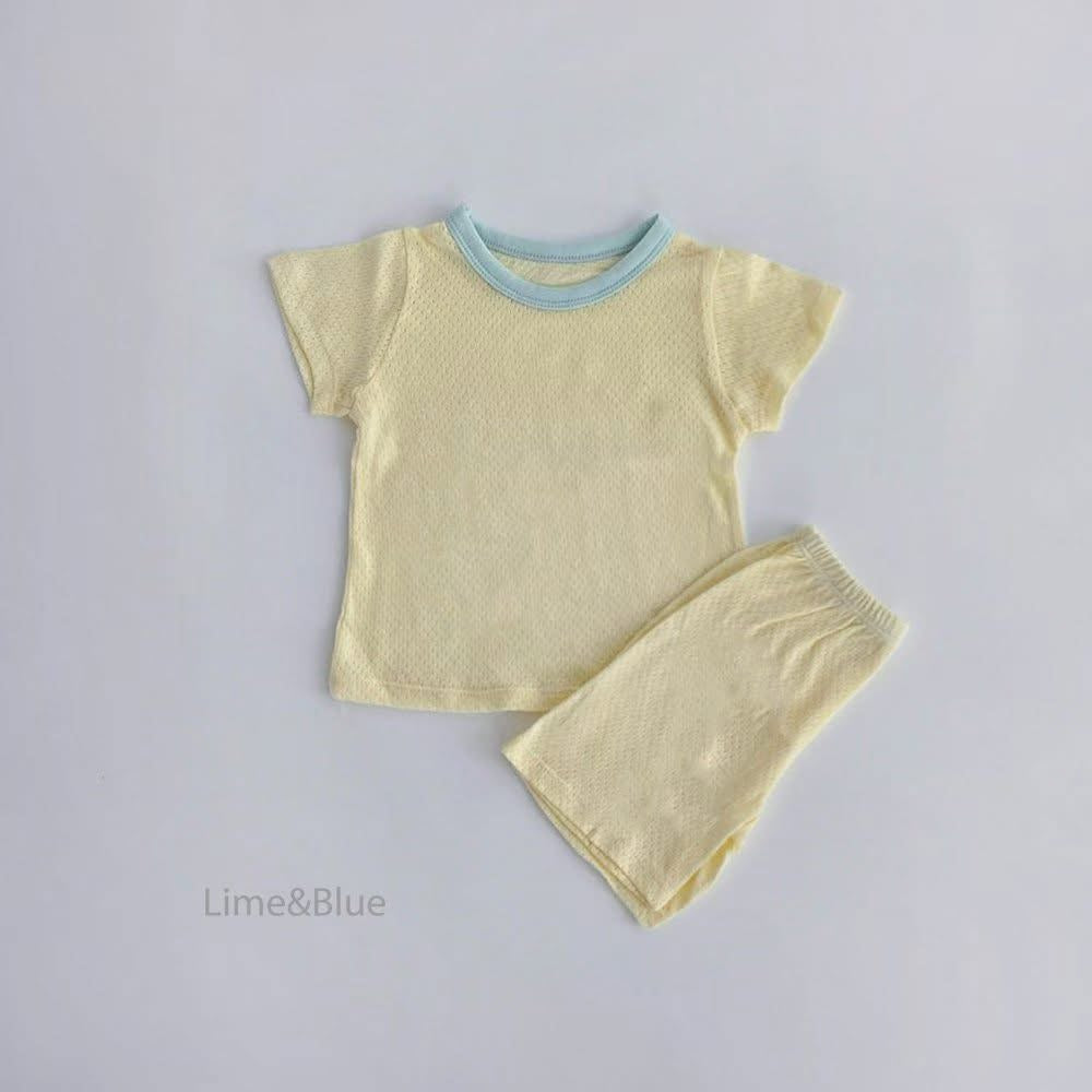 Lime&Blue 撞色透氣居家服 (80-150cm)
