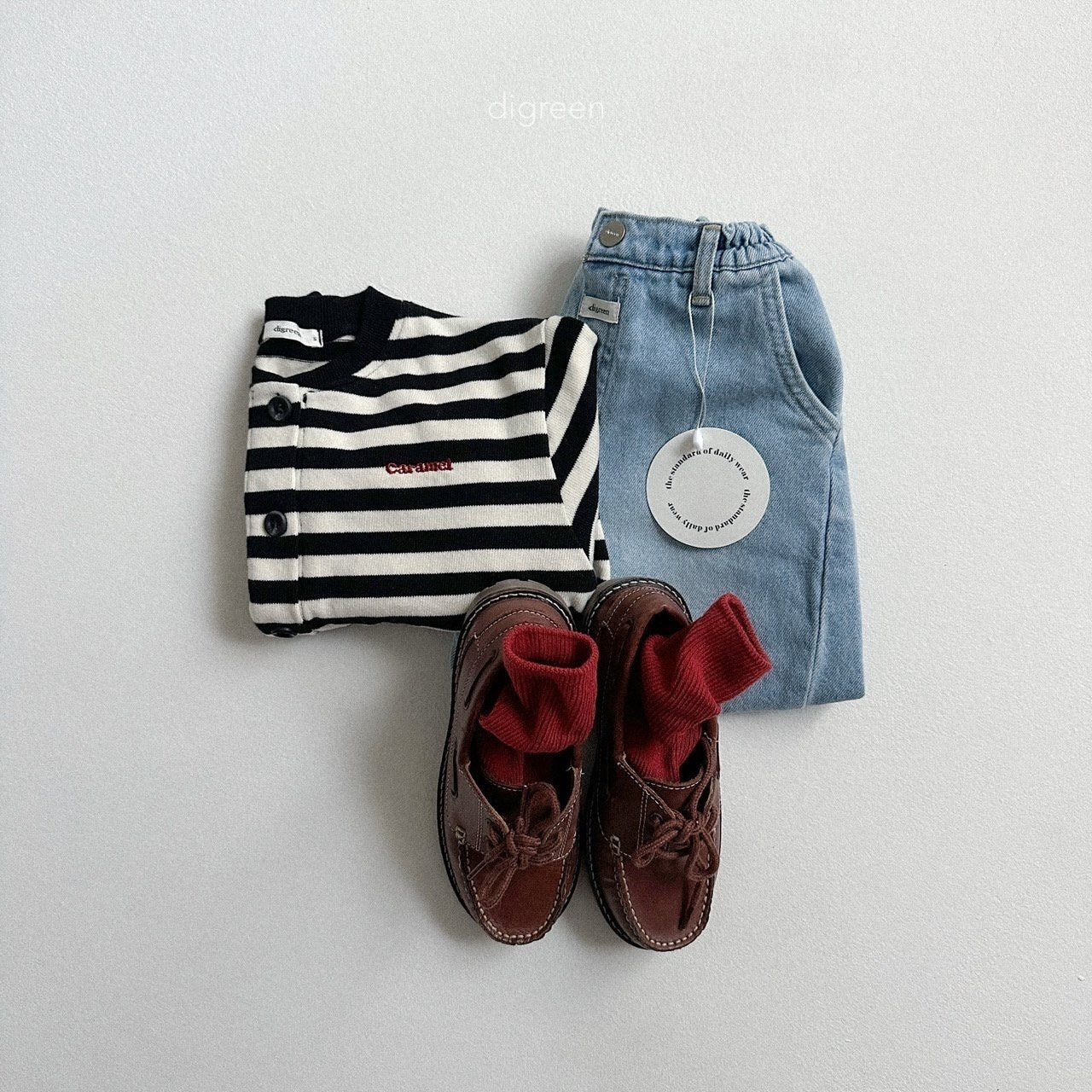 digreen tone-down black socks set (12-23cm)