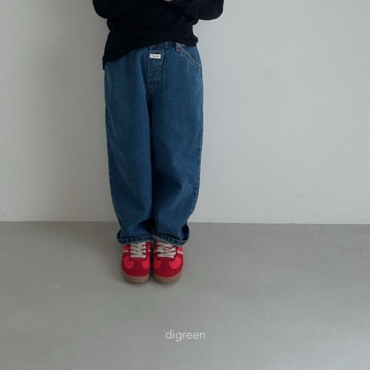 digreen slash denim pants (90-130cm)