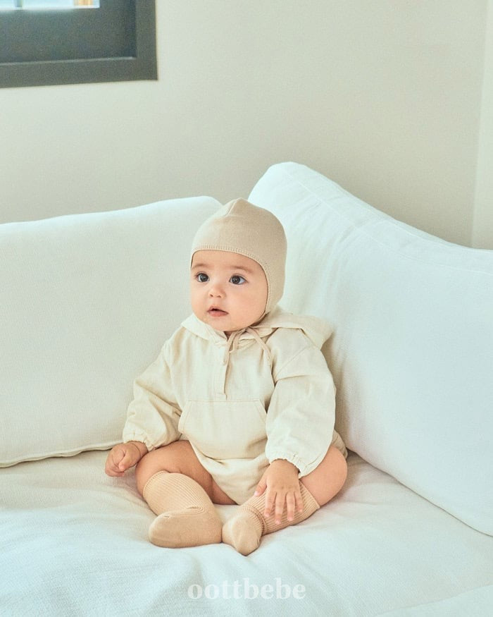 oottbebe stitch hood suit(3-12m)