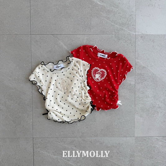 ELLYMOLLY dot me shirring t-shirt (90-145cm)