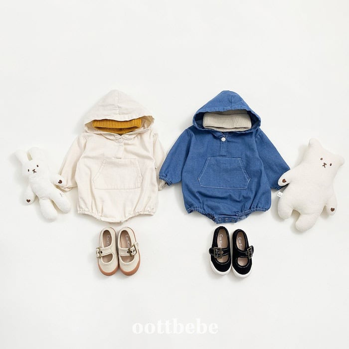 oottbebe stitch hood suit(3-12m)