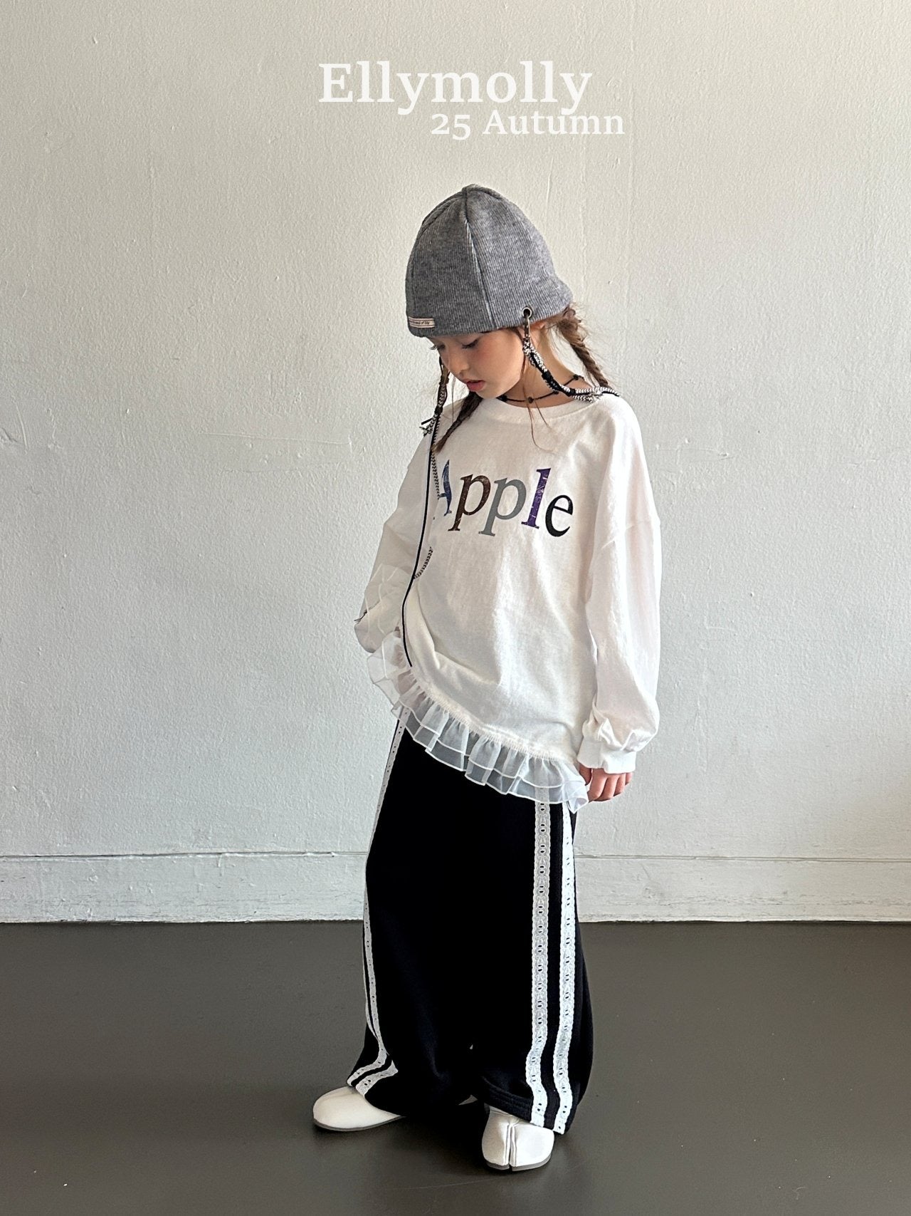 ELLYMOLLY apple vintage frill tee (90-145cm)