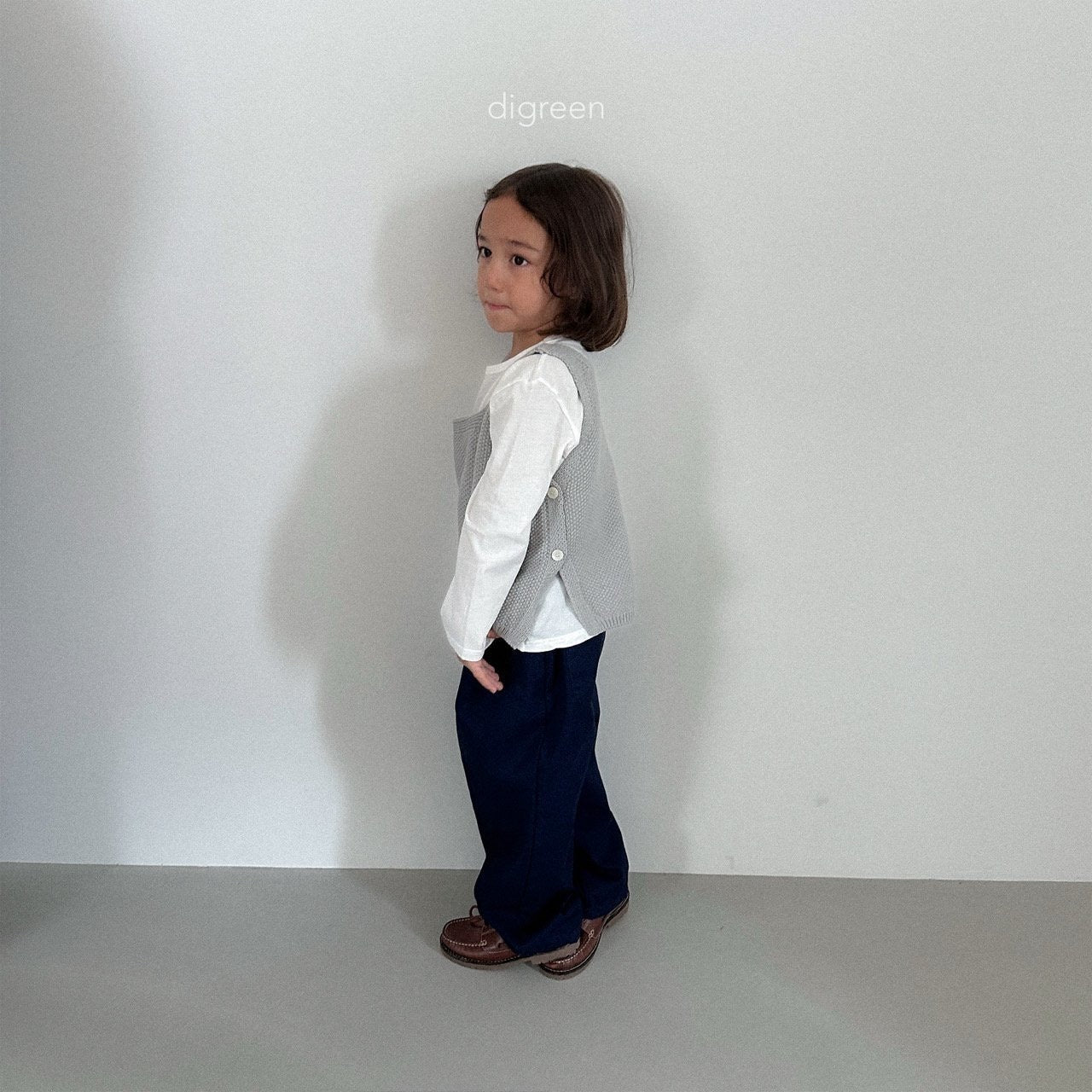 digreen button vest (90-130cm)