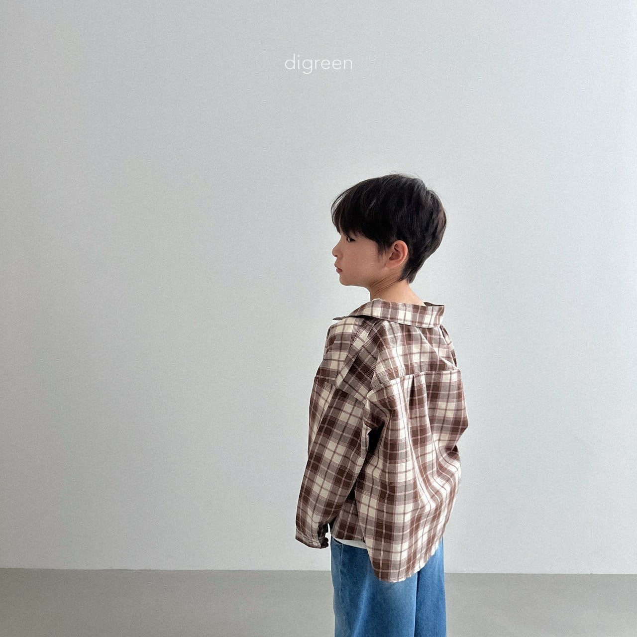 digreen plaid shirt (90-130cm)