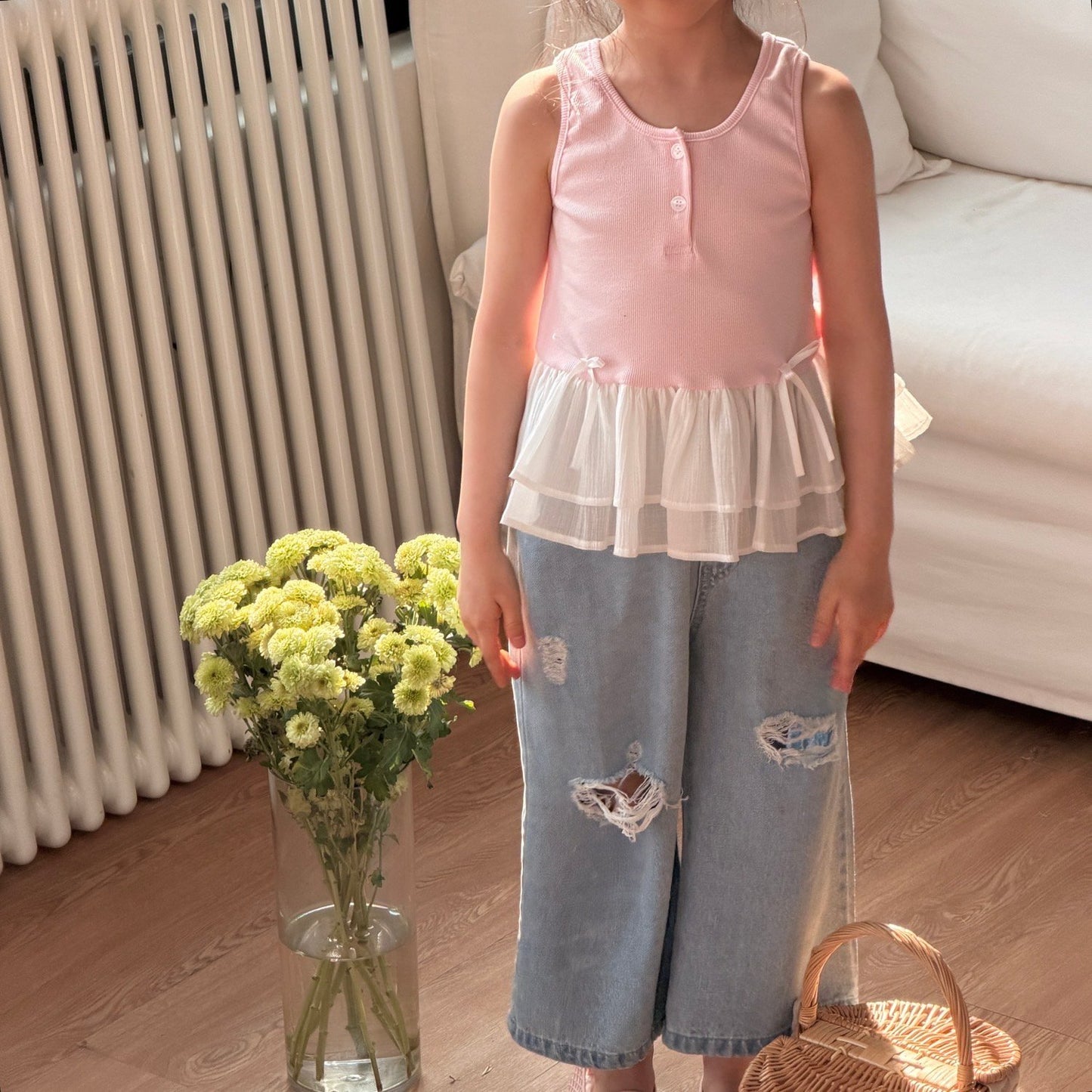 ninibello frill ribbon tank top (80-130cm)