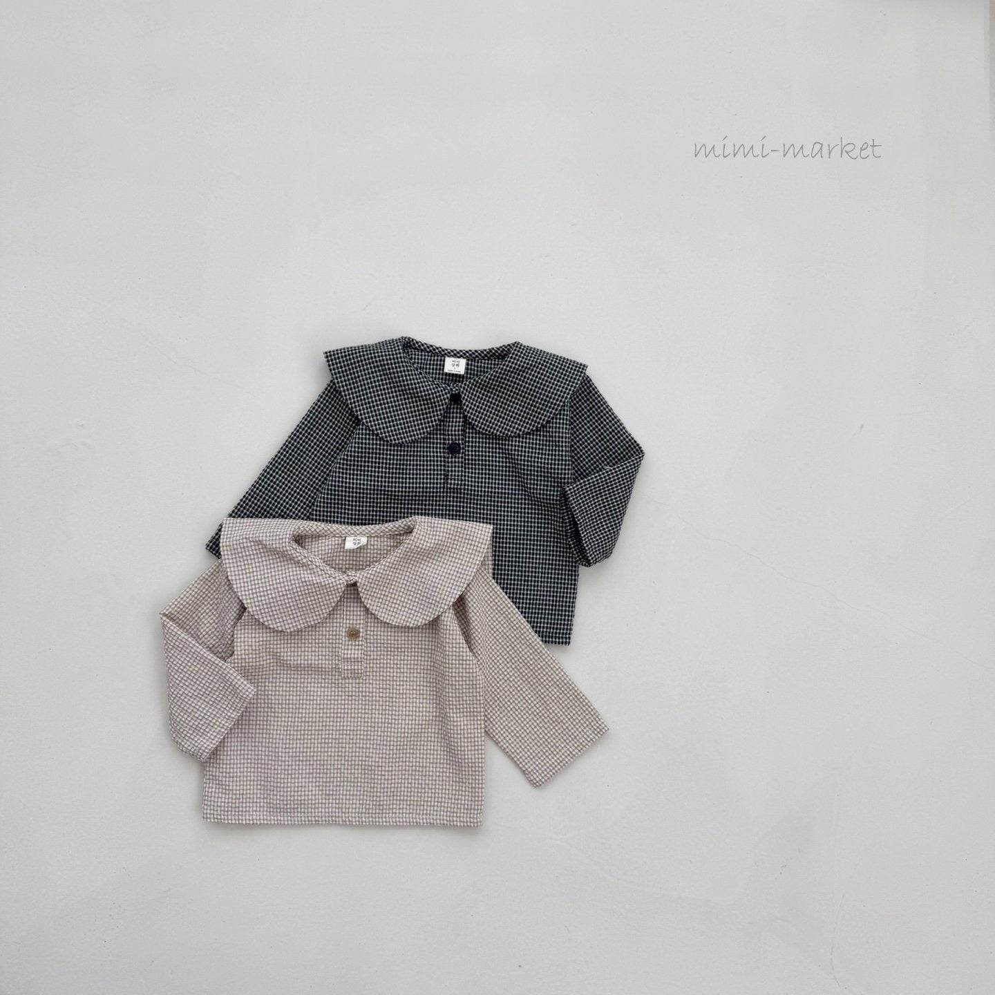 mimi market check sailor blouse (bebe70-85cm)