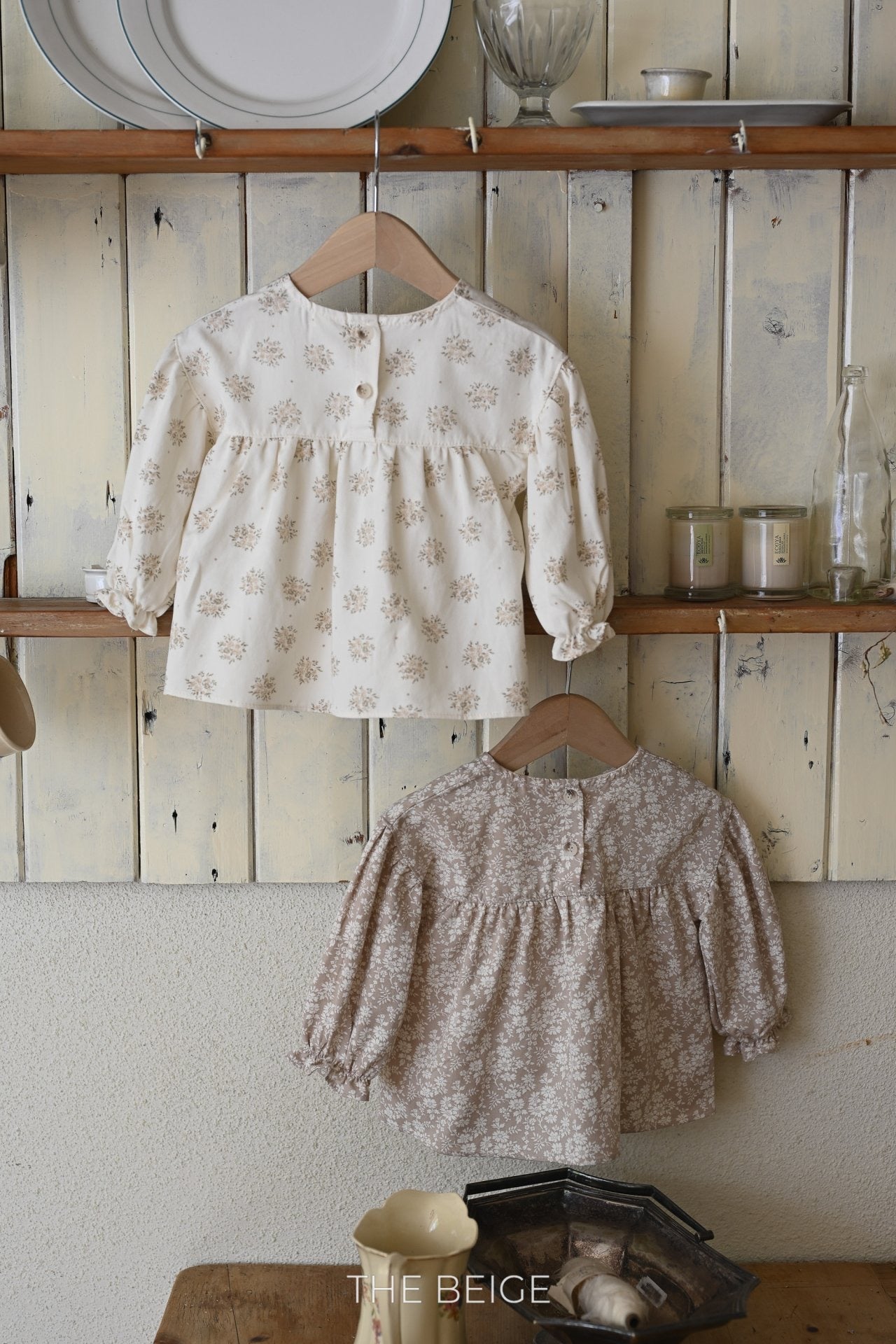 the beige flower blouse (80-120cm)