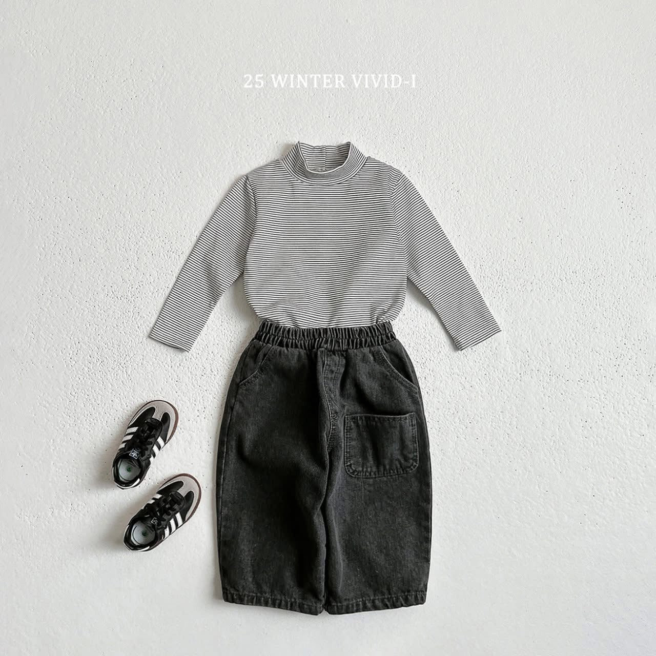 Vivid 微高領條紋上衣 (75-135cm)