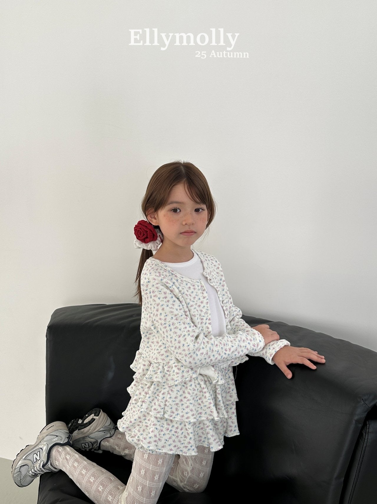 ELLYMOLLY girls frill waffle cardigan (90-145cm)