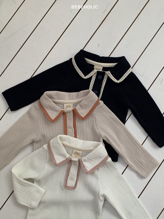 bebeholic peach lace tee (3-18m)