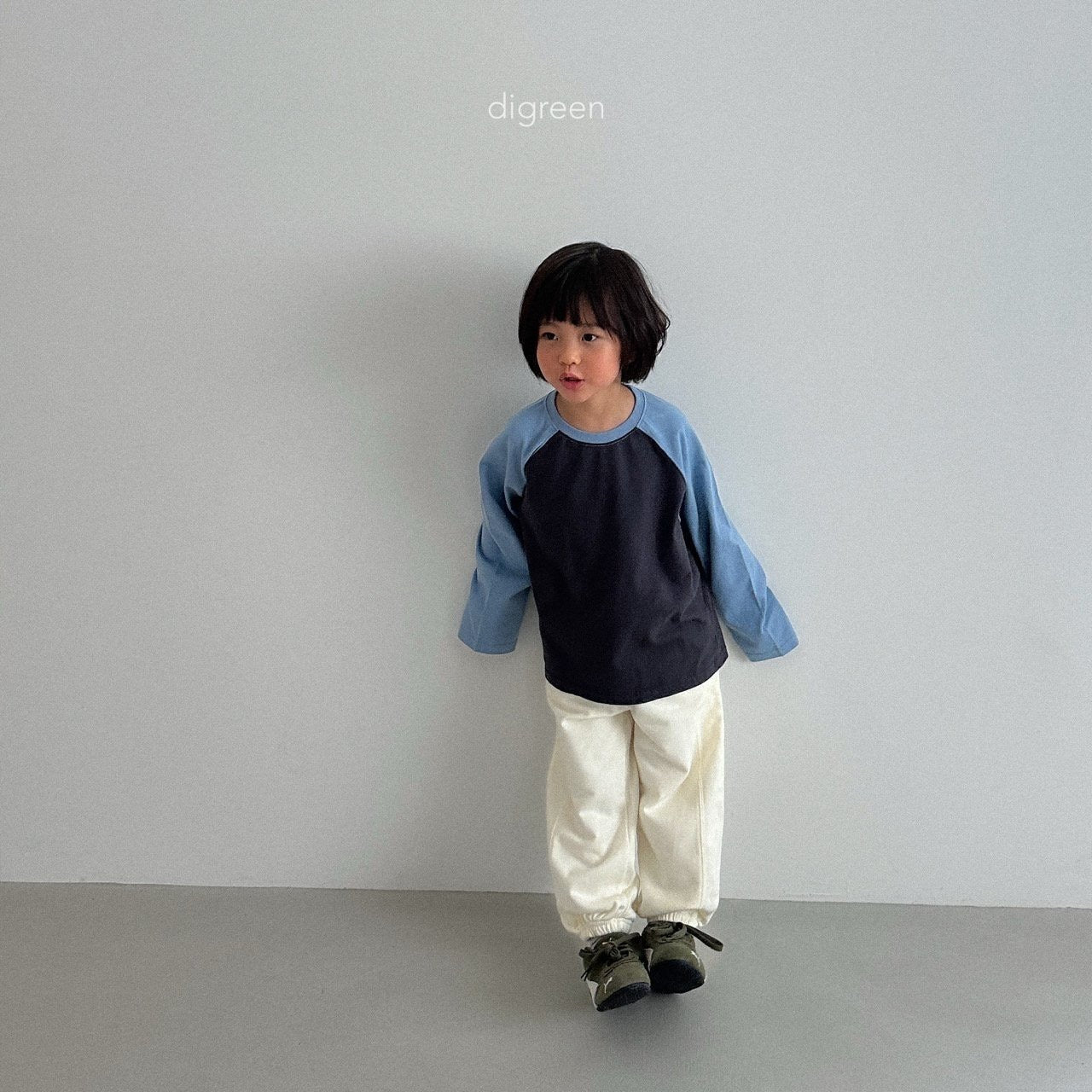 digreen slit raglan t-shirt (90–130cm)