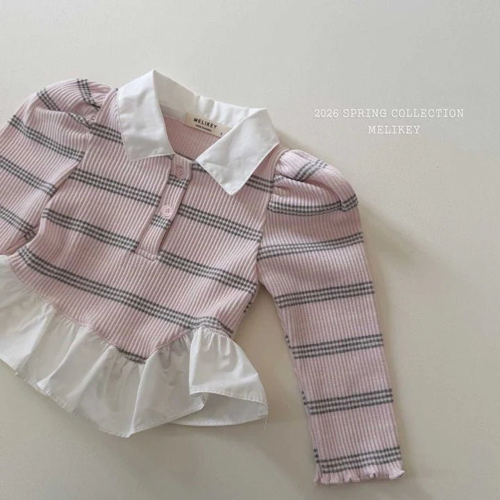 melikey diagonal frill collar T (~80-140cm)