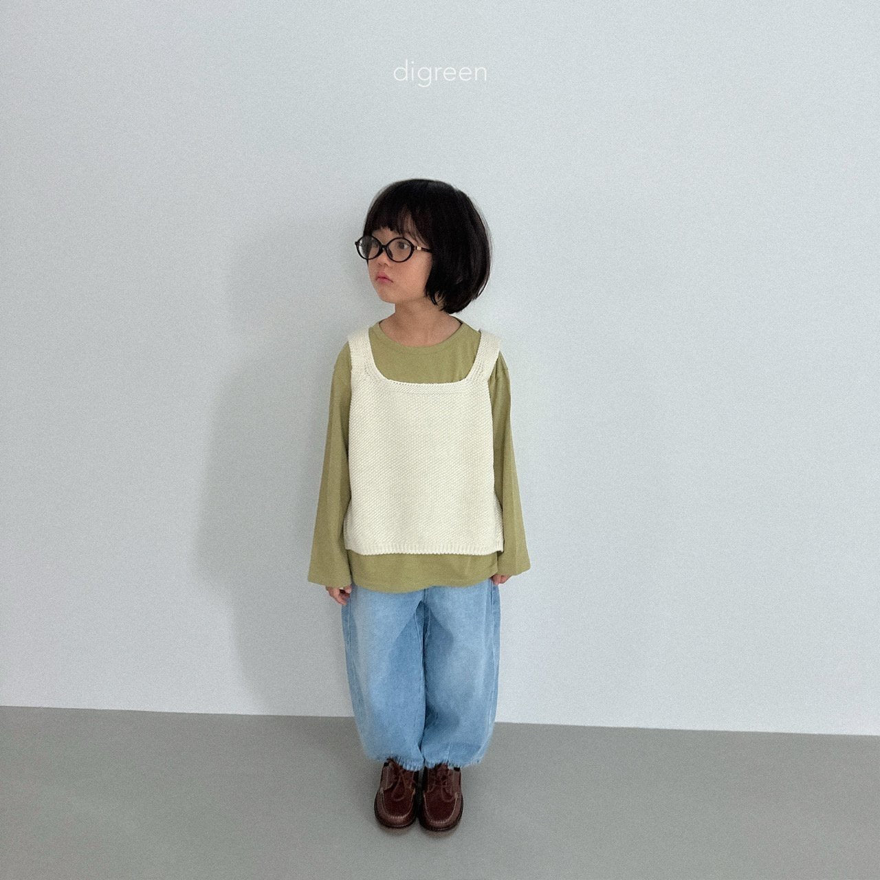 digreen button vest (90-130cm)