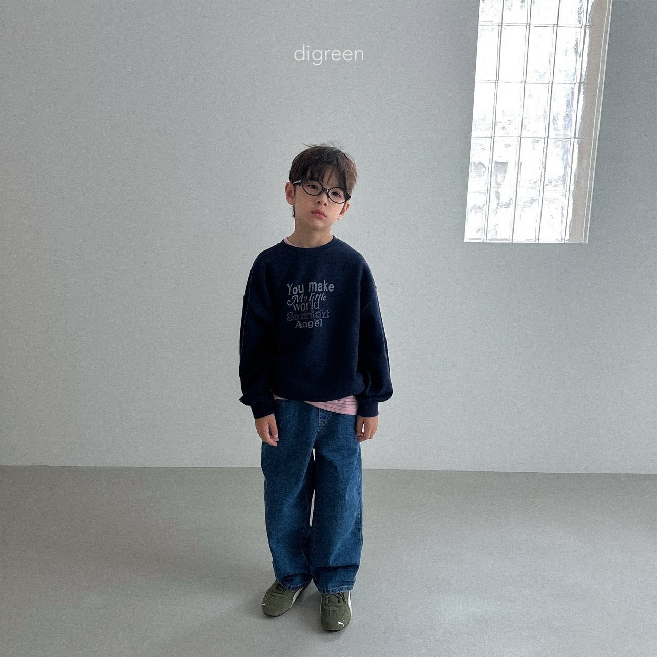 digreen slash denim pants (90-130cm)