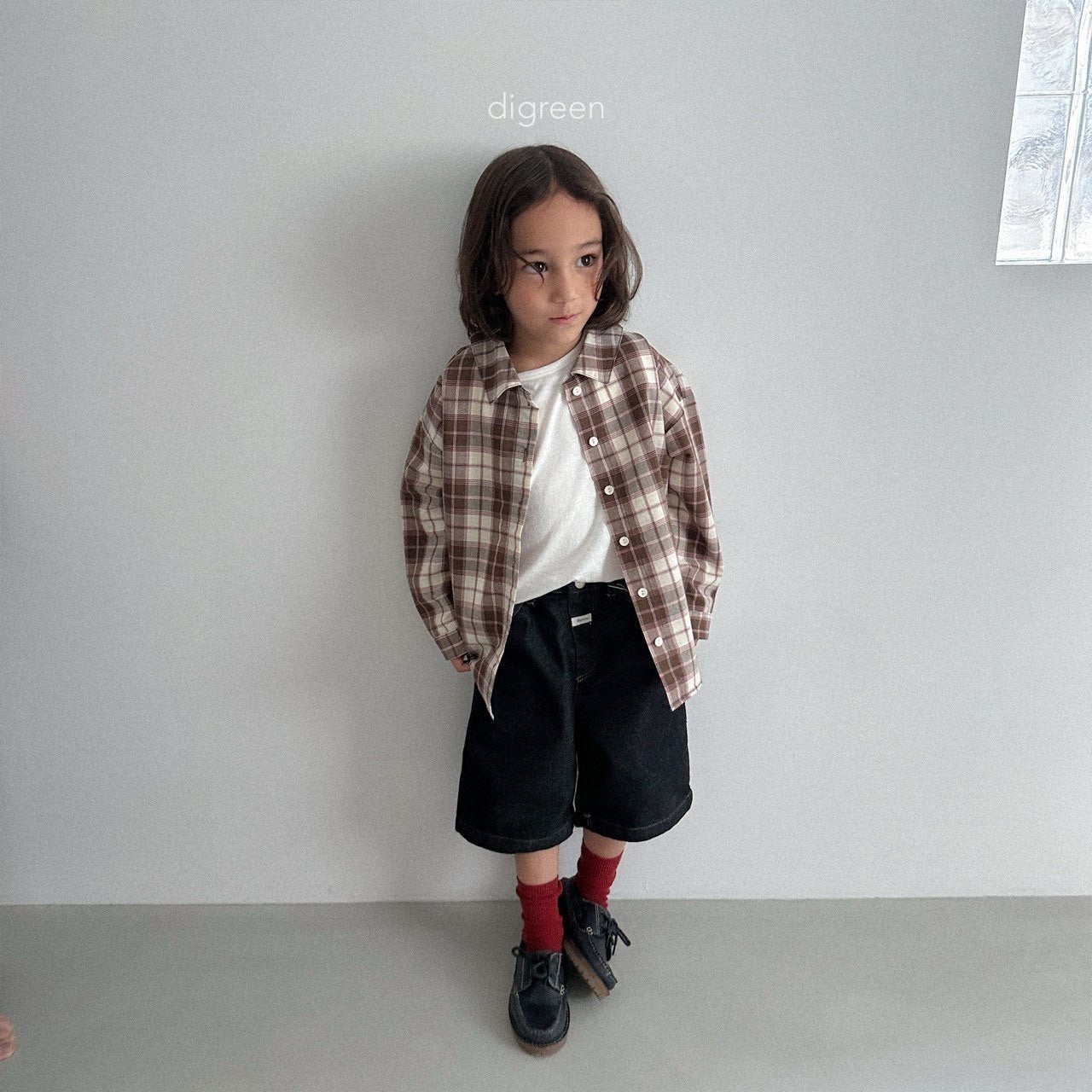 digreen plaid shirt (90-130cm)