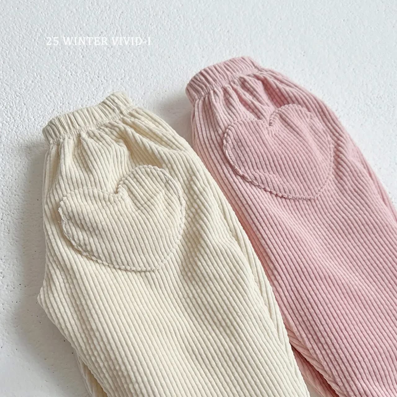 Vivid 愛心口袋燈芯絨直筒褲 (75-135cm)