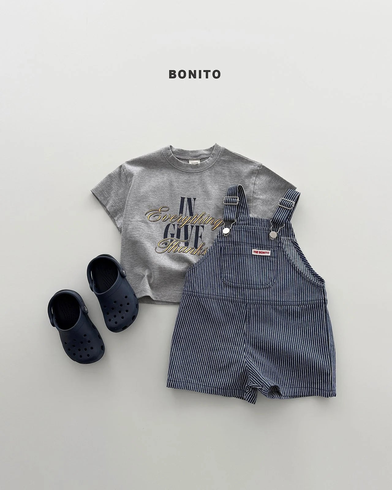 Bonito stripe overall pants (~80-140cm)