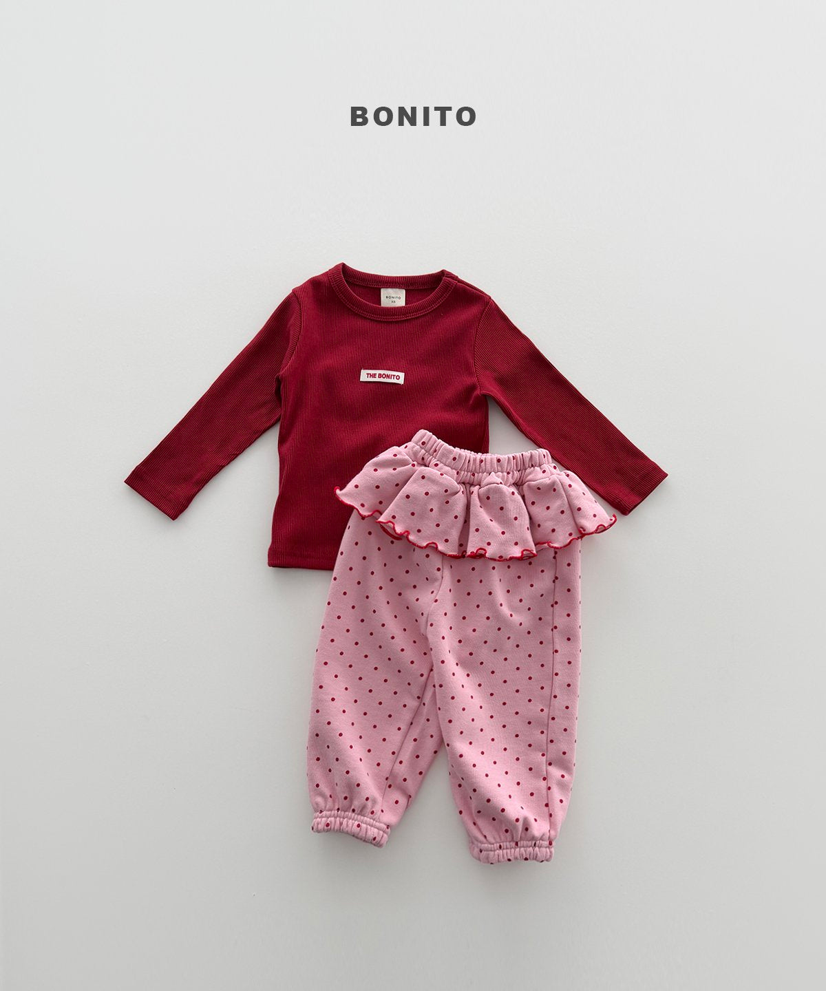 bonito dot frill jogger pants (~80-140cm)
