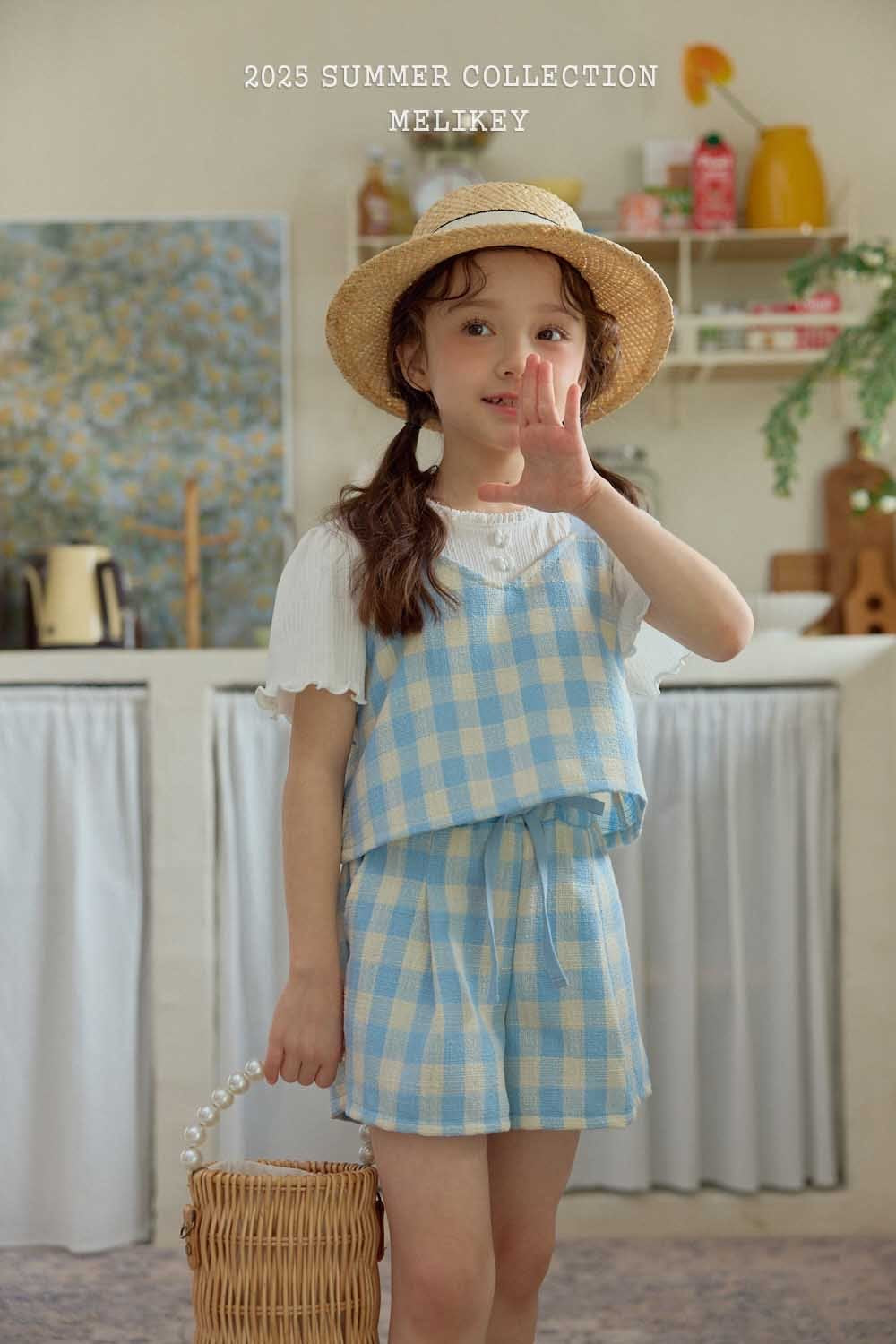 melikey bread and check shorts (80-140cm)