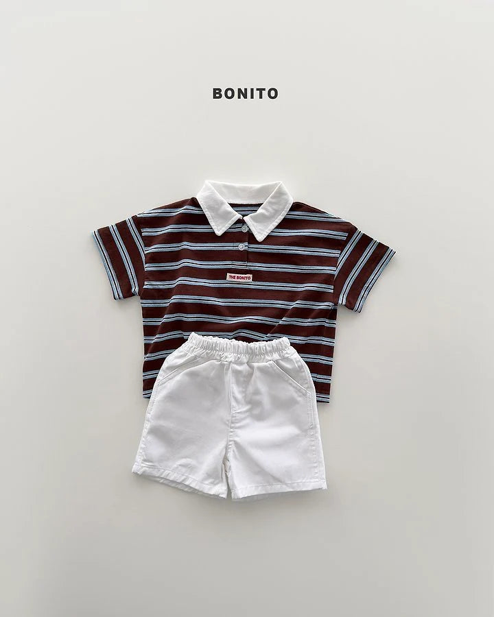 Bonito sierre stripe collar tee (~80-140cm)