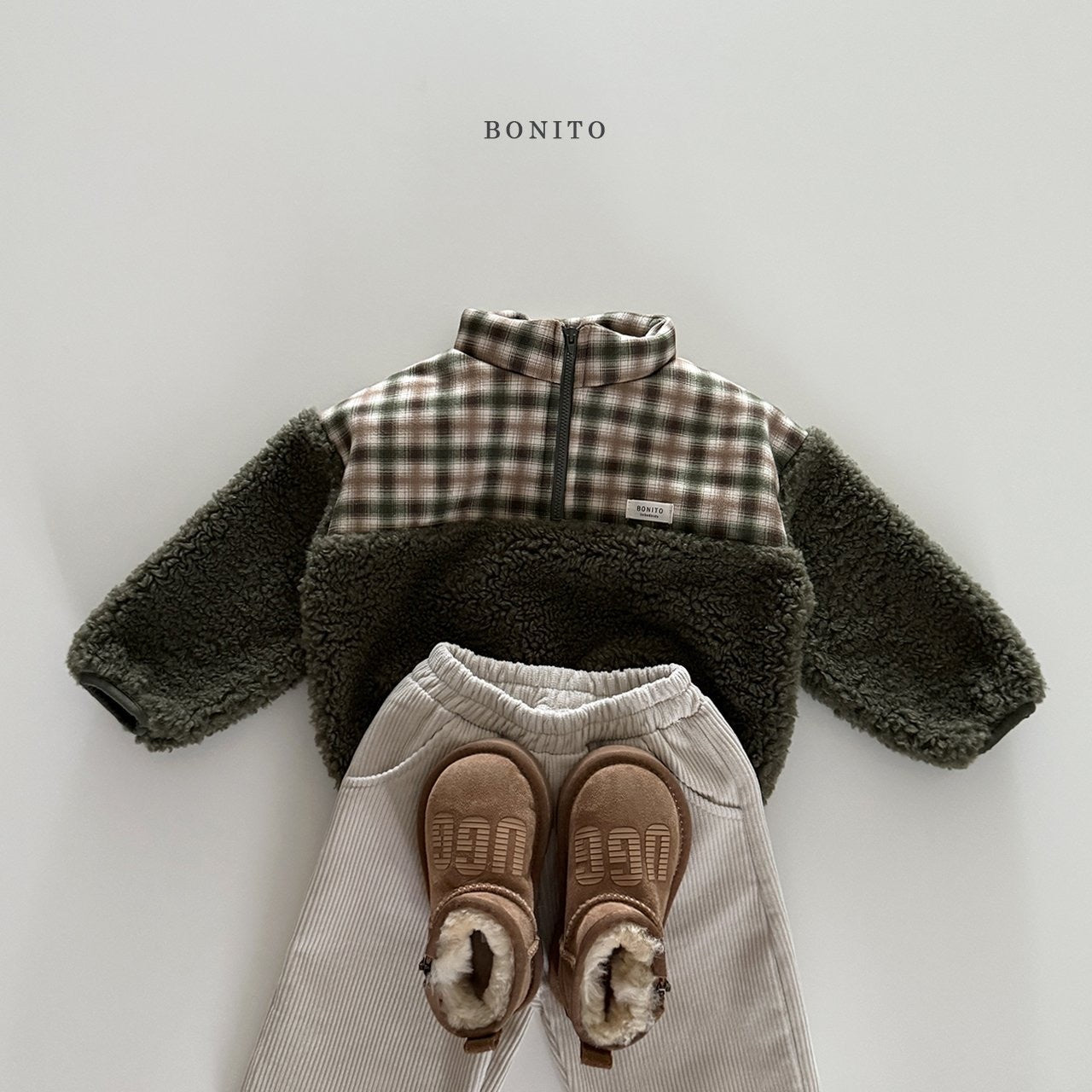 Bonito check tumbler half-zip (~80-140cm)