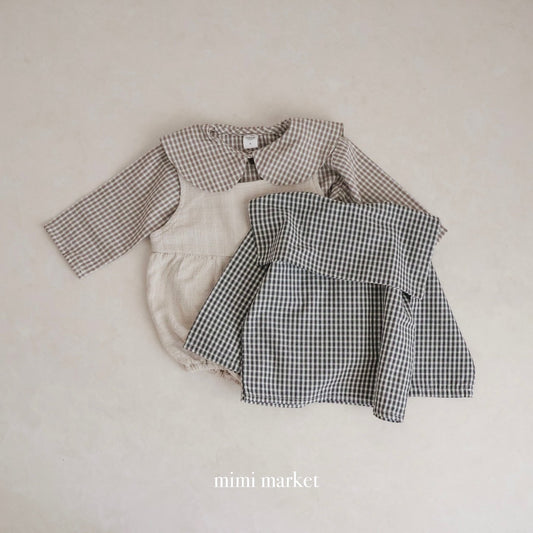 mimi market check sailor blouse (75-90cm)