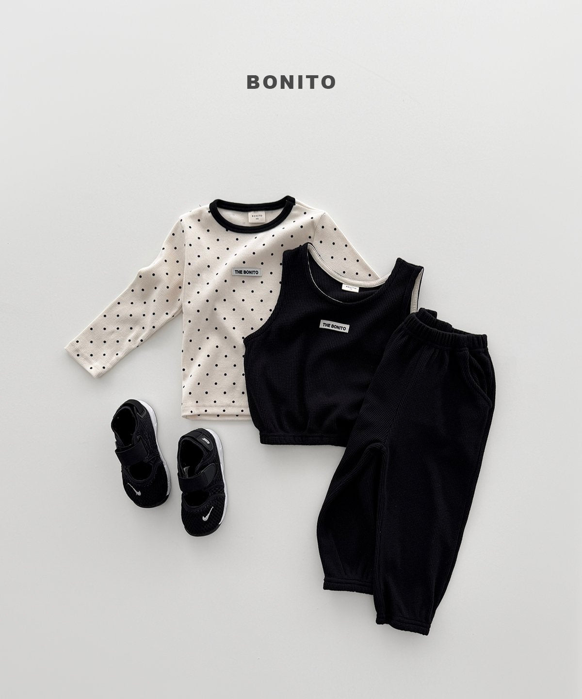 bonito mini waffle vest set (~80-140cm)