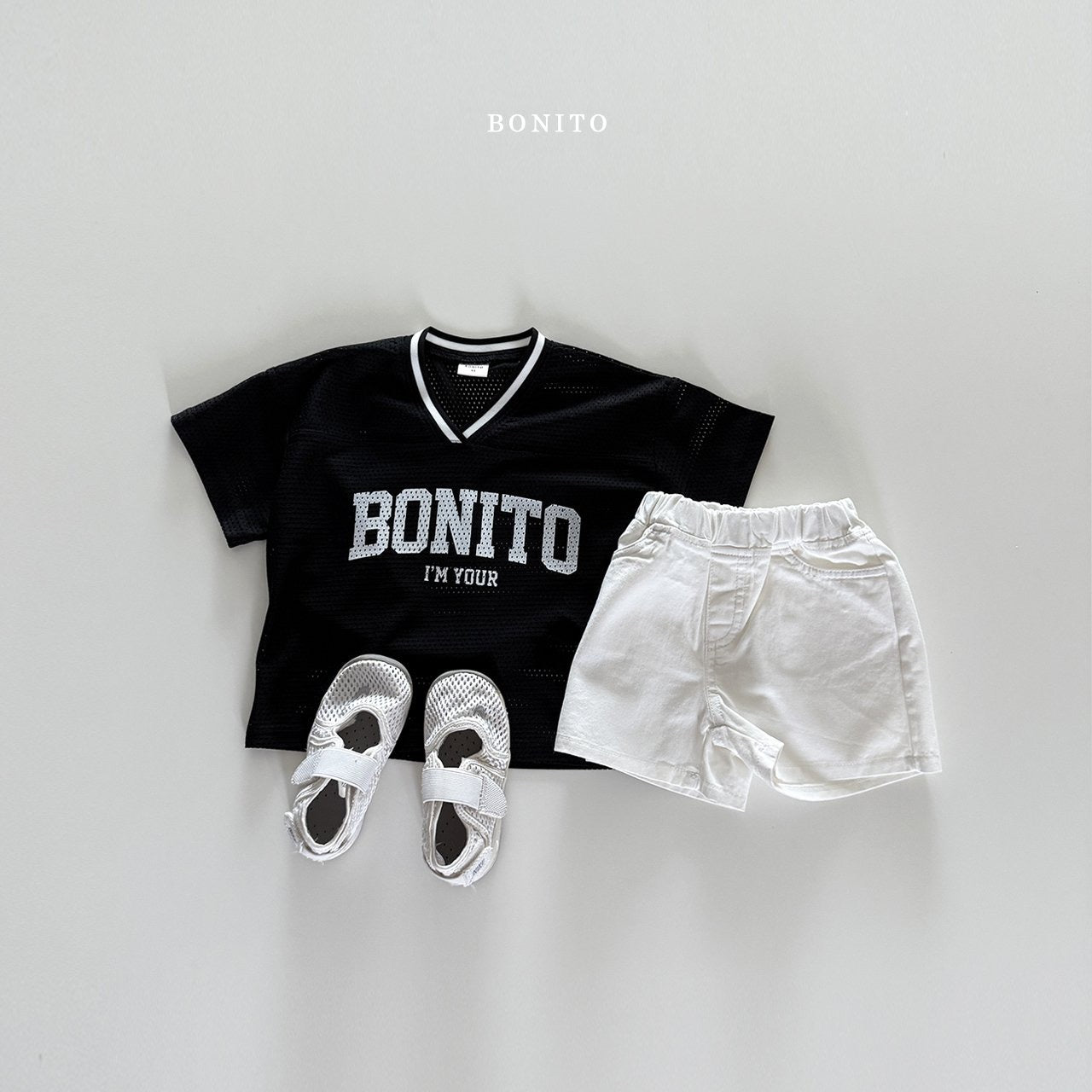 bonito bonito mesh v neck tee (70-140cm)