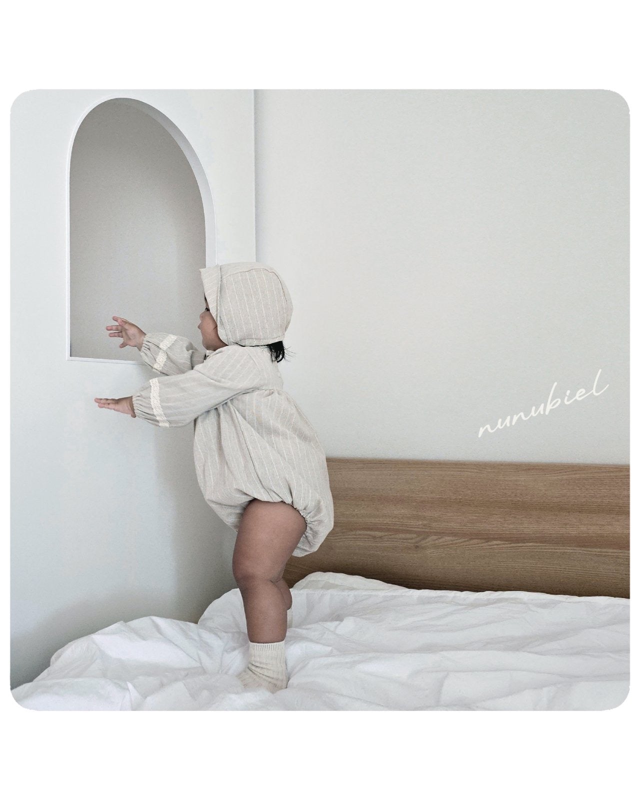 nunubiel lona romper& bonnet (3-18m)