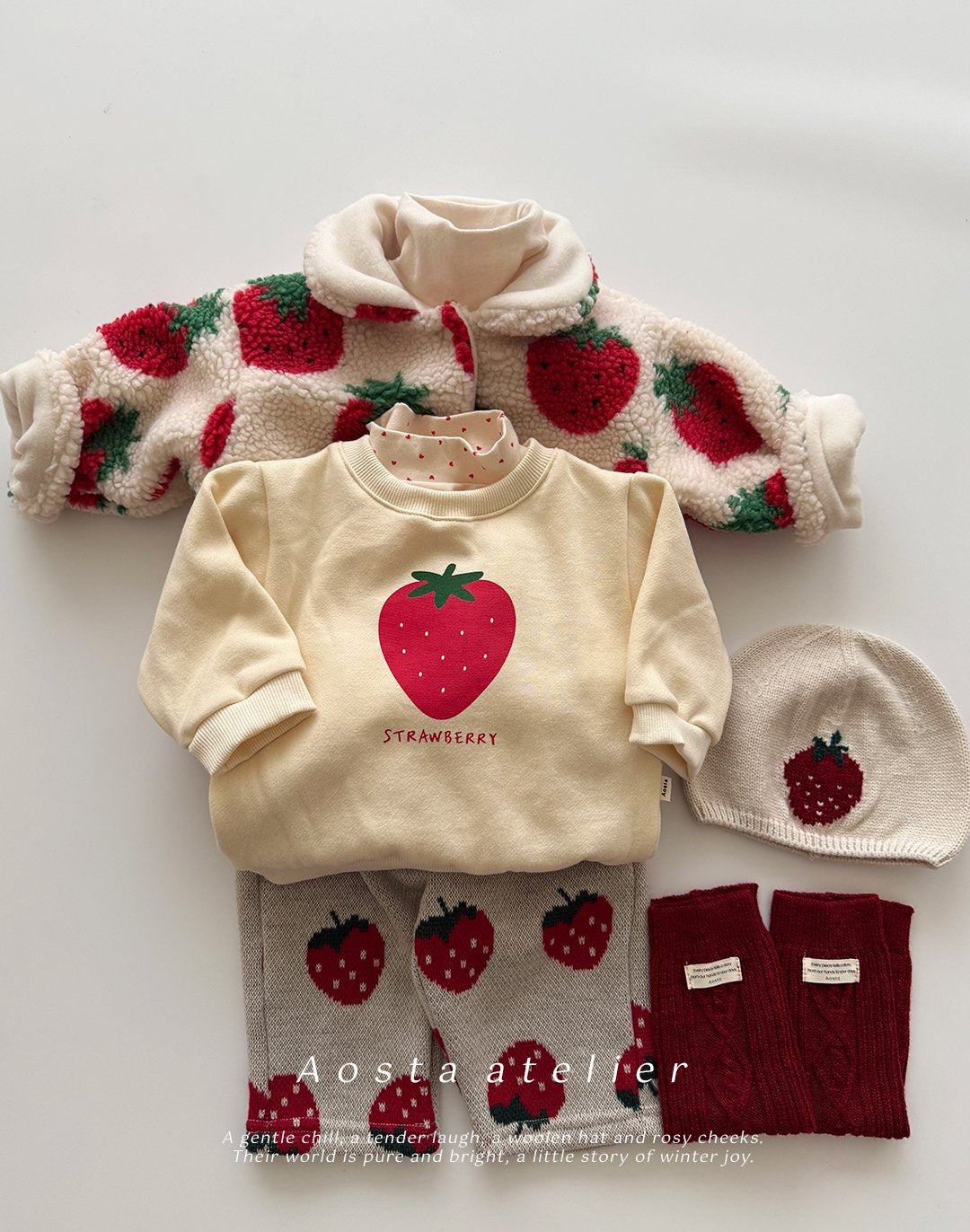 Aosta strawberry reversible jacket (~70-115cm)