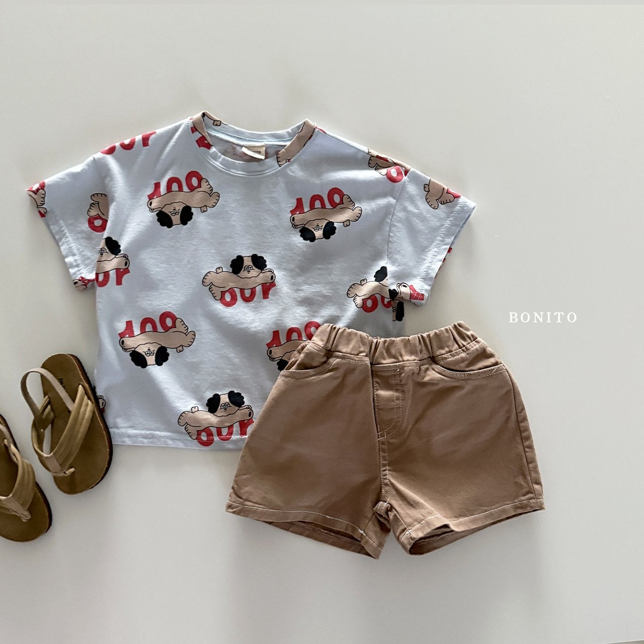 bonito dog pattern tee (70-140cm)