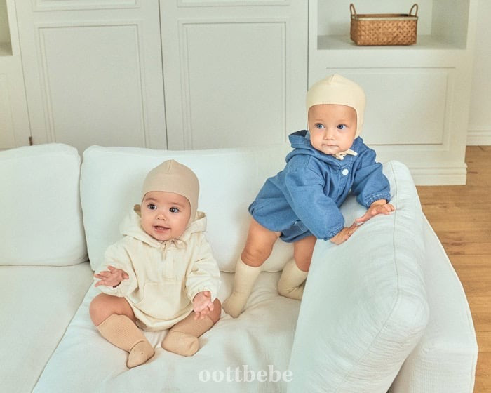 oottbebe stitch hood suit(3-12m)
