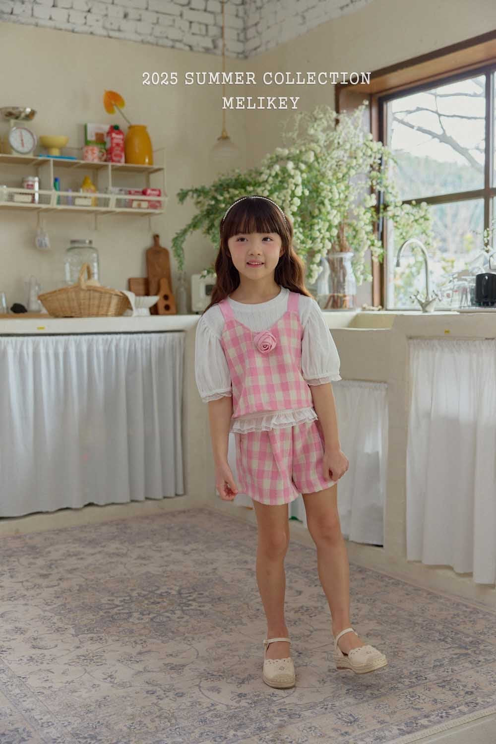melikey bread and check shorts (80-140cm)