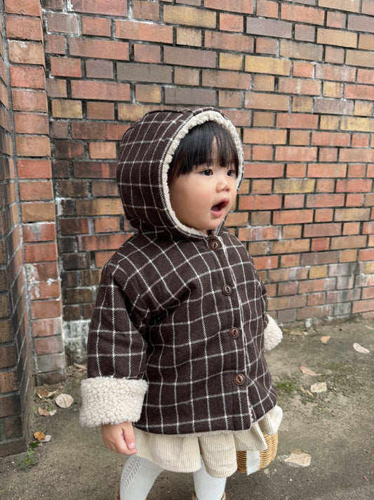 mimi market check tumble hood (70-85cm)