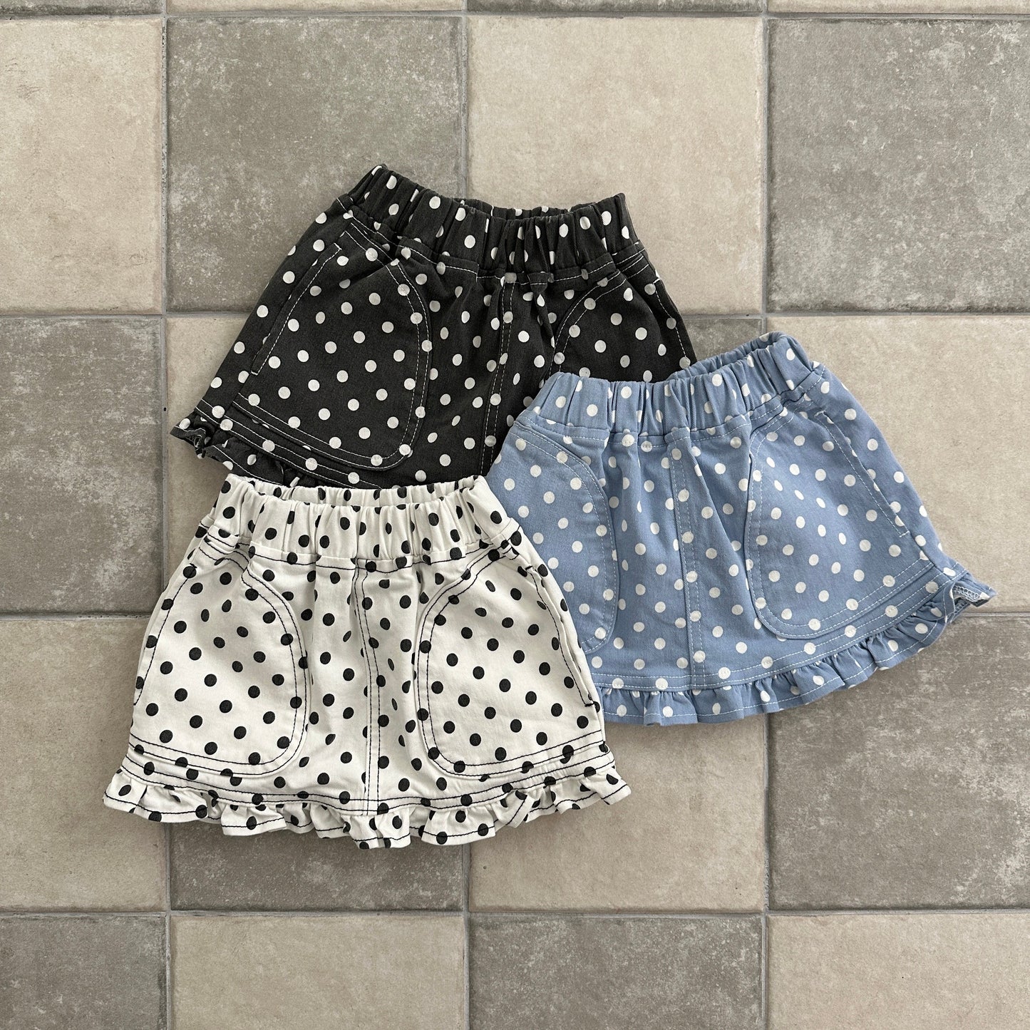 ELLYMOLLY dot frill skirt (90-145cm)