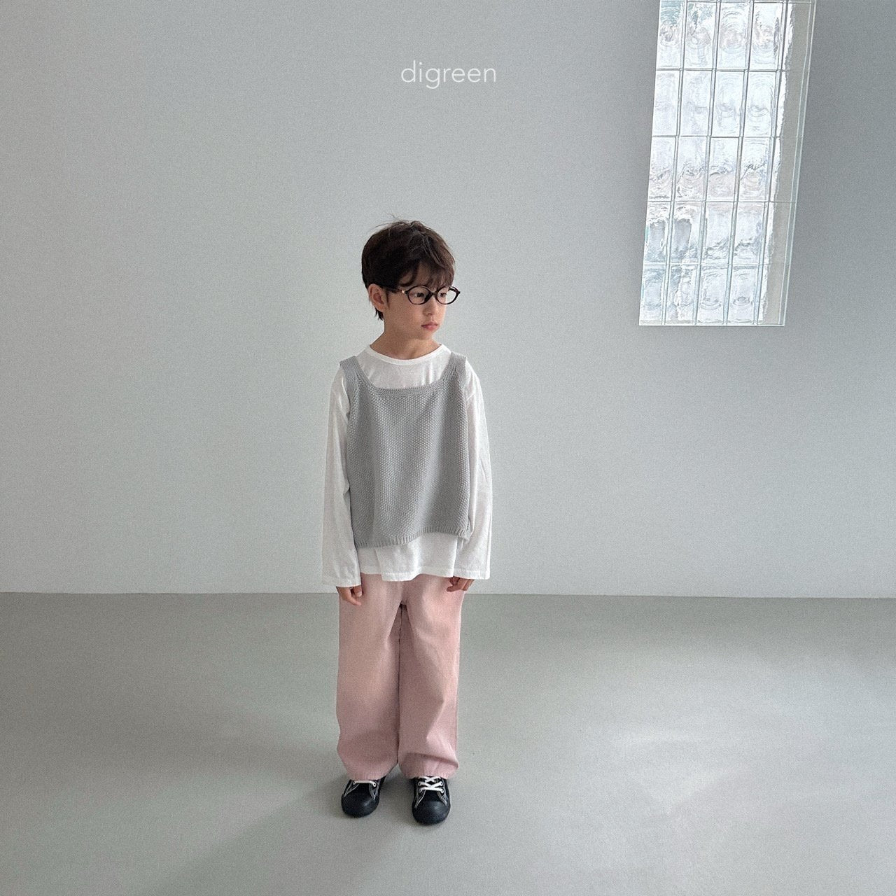 digreen button vest (90-130cm)