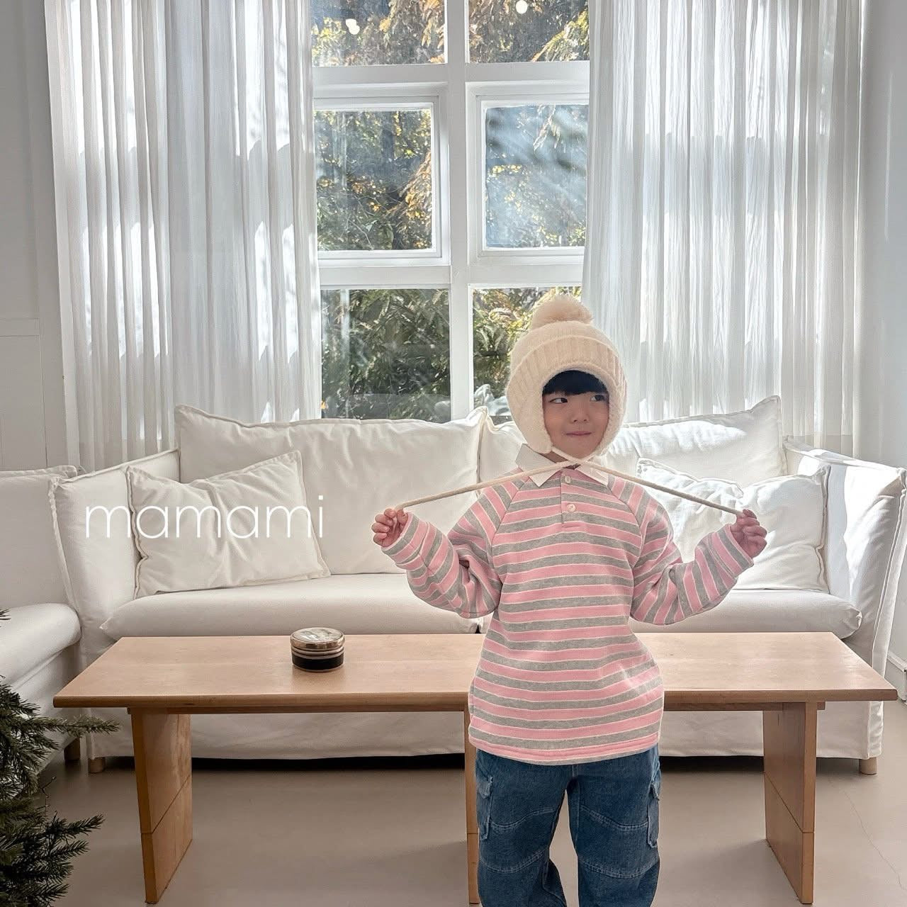 Mamami 粉藍條紋襯衫 (80-145cm)