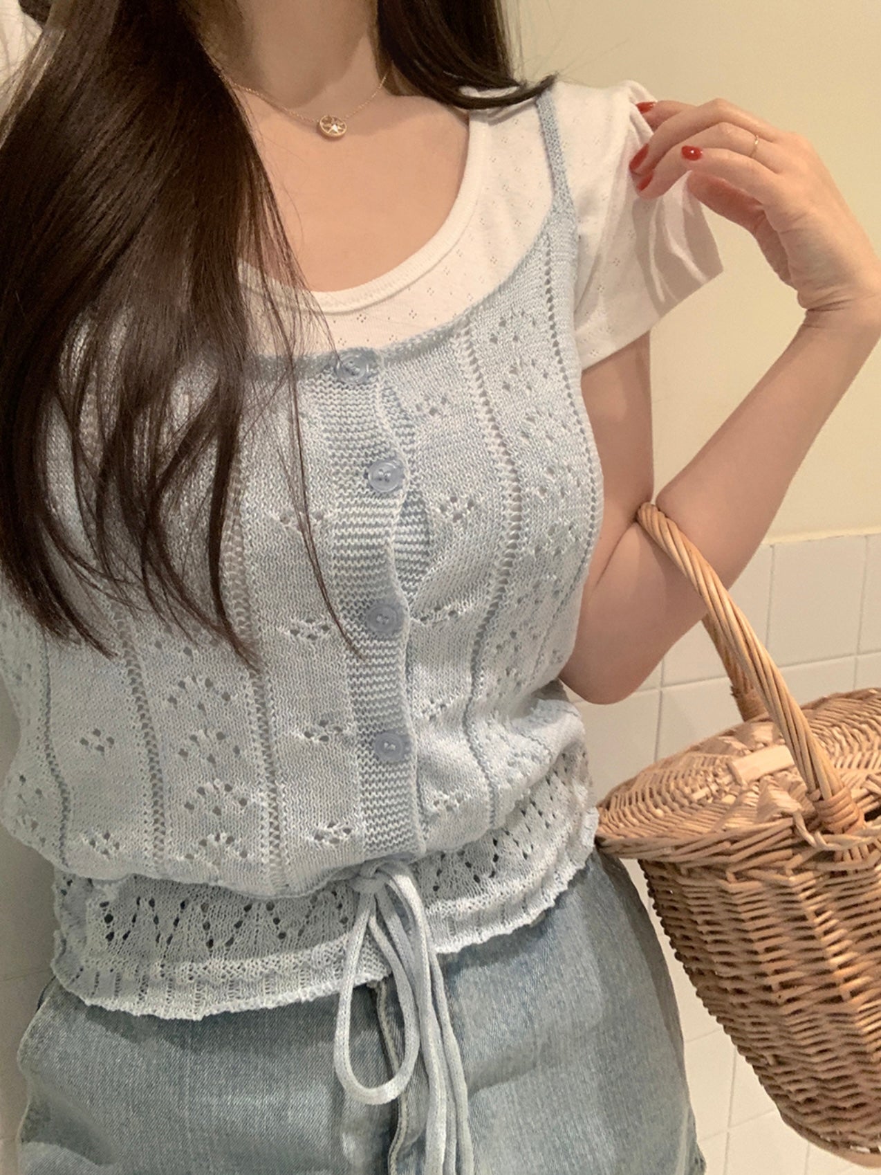 暗花泡芙袖tee *共3色