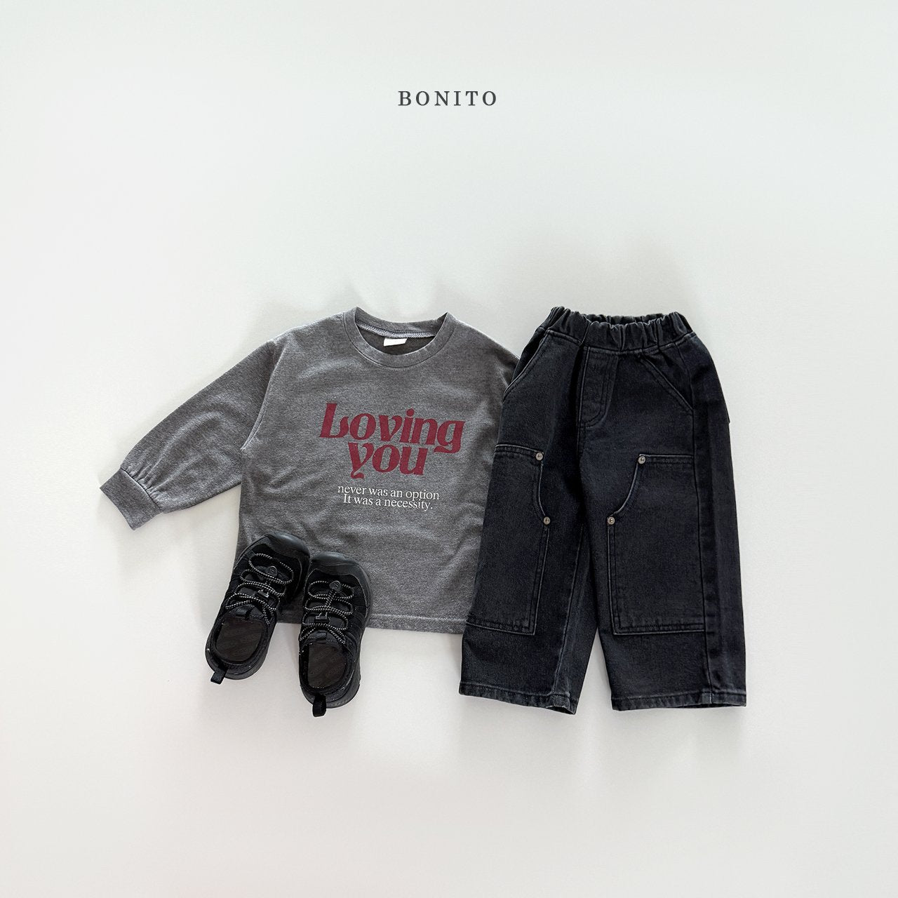 bonito point big pocket denim pants (~80-140cm)