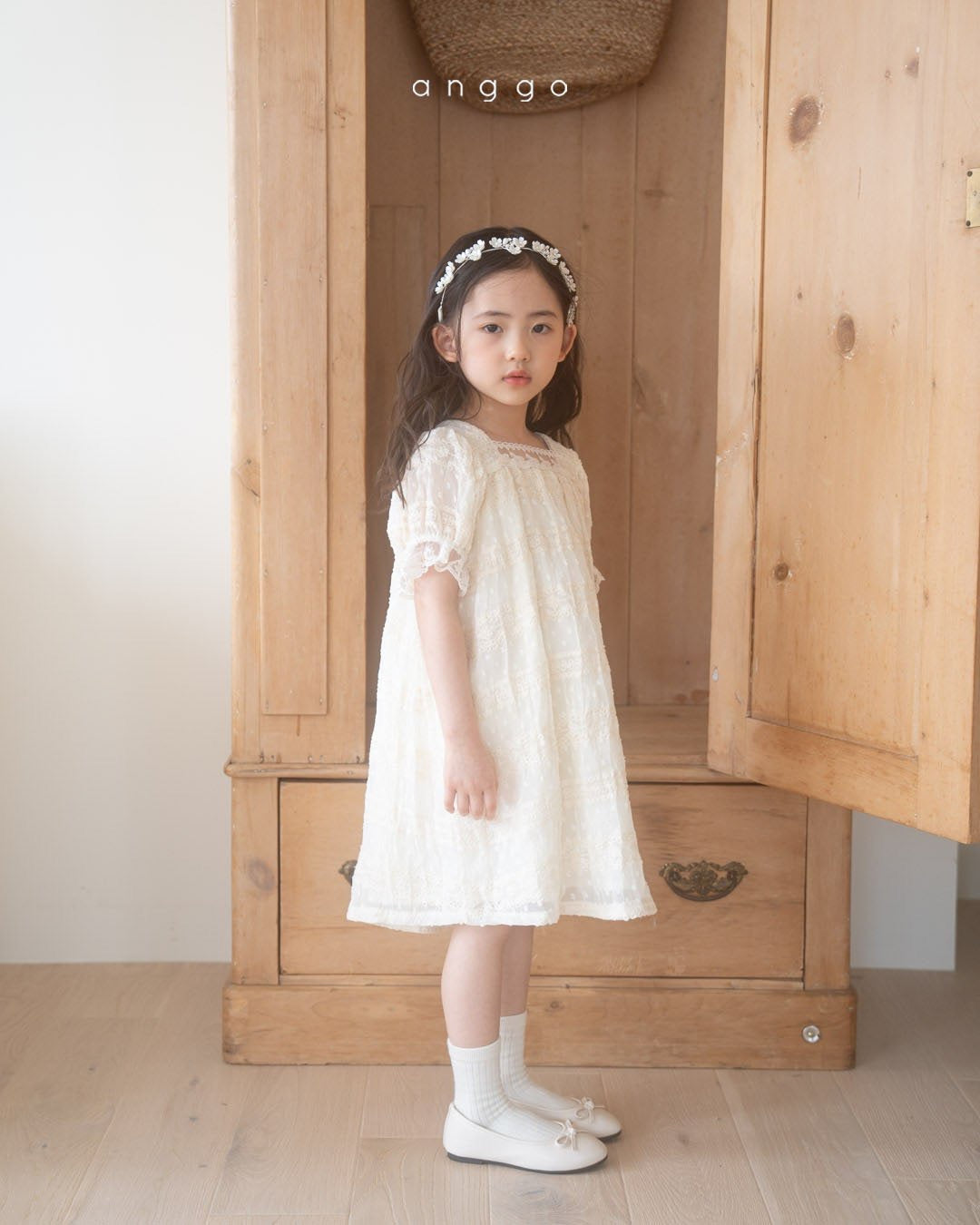 anggo strawberry cream dress (80-120cm)