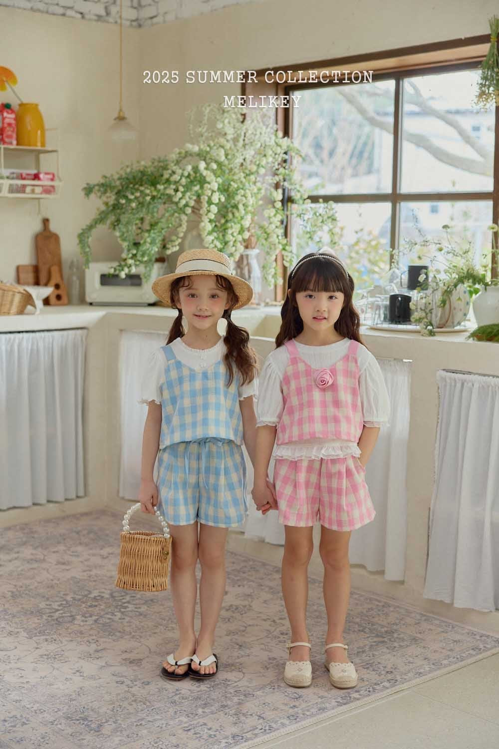 melikey bread and check shorts (80-140cm)