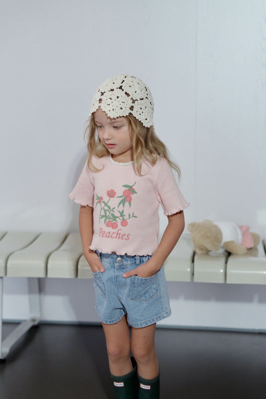 momoann peach waffle tee (90-130cm)