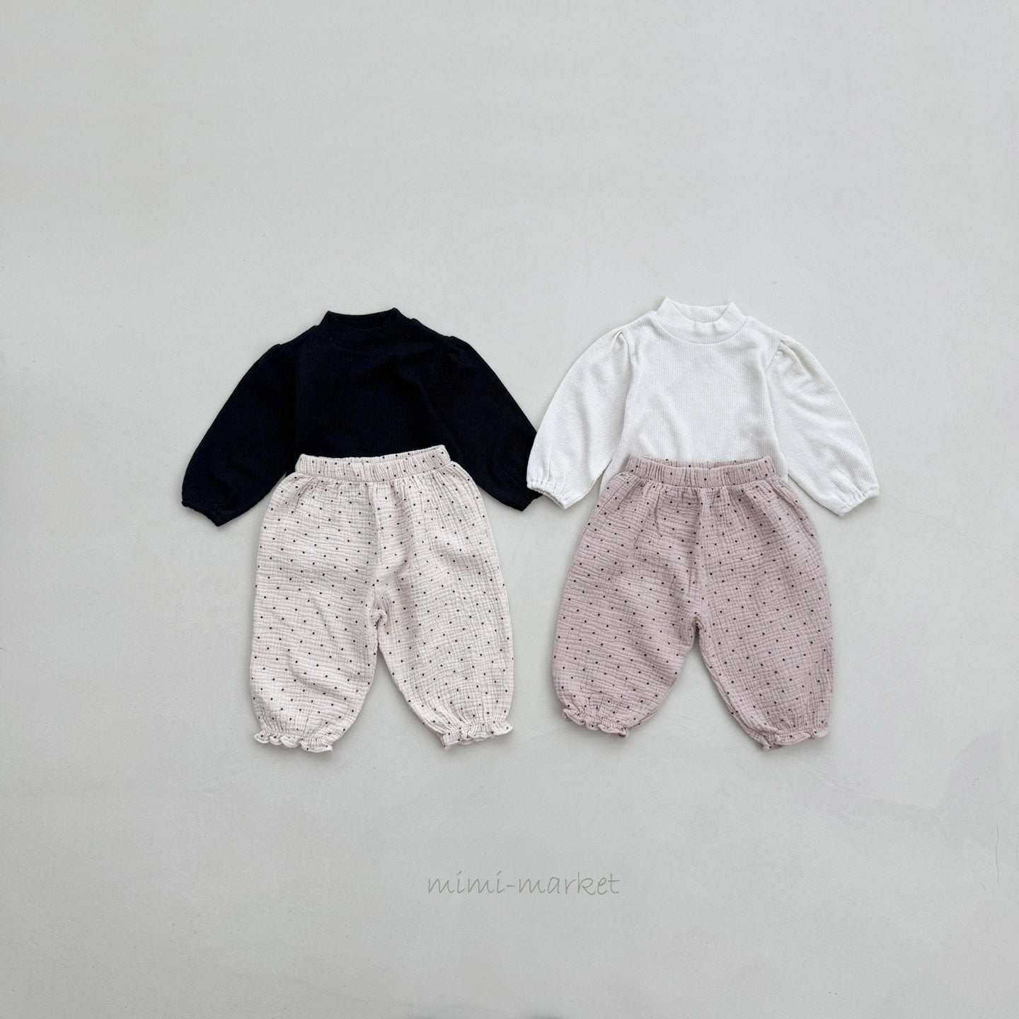 mimi market dot frill pants (bebe70-85cm)