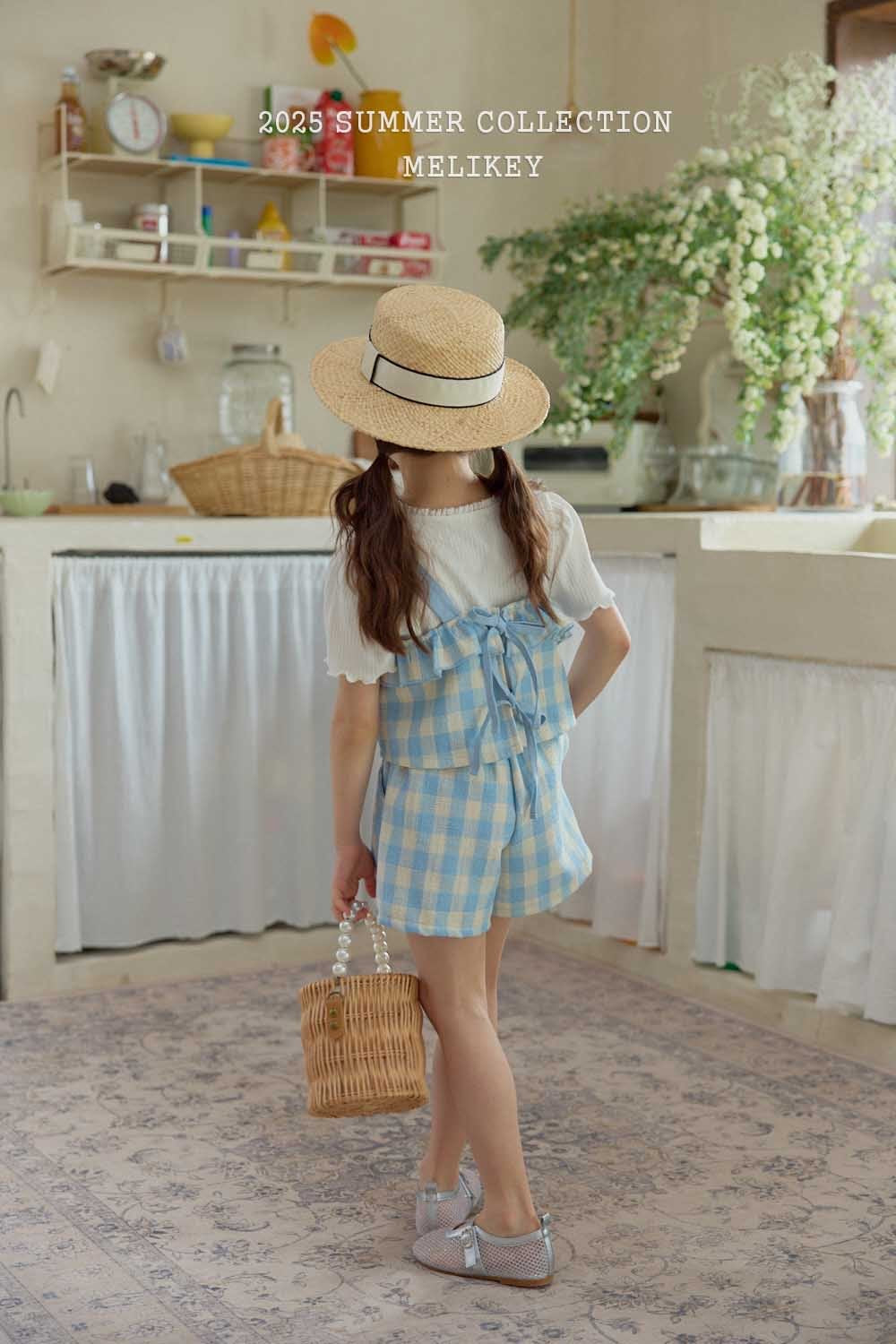 melikey bread and check shorts (80-140cm)