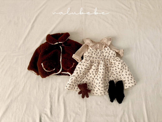Valubebe 蝴蝶結碎花壓紋連衣裙 (3-18m)