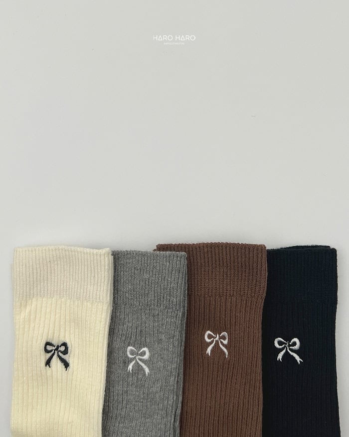 HAROHARO ribbon embroidery socks (3-9y)