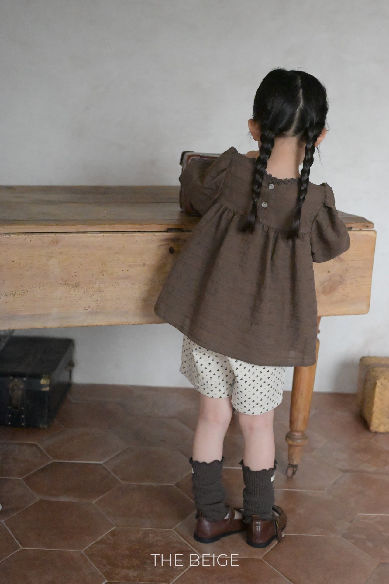 the beige jacquard blouse (80-120cm)