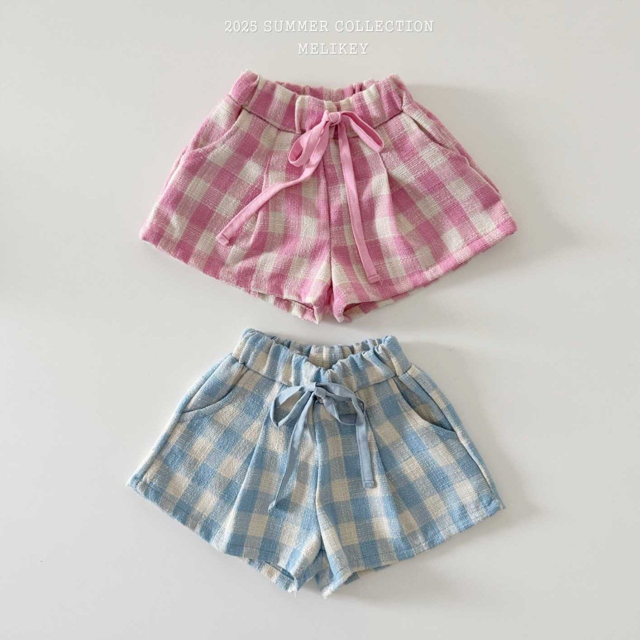 melikey bread and check shorts (80-140cm)