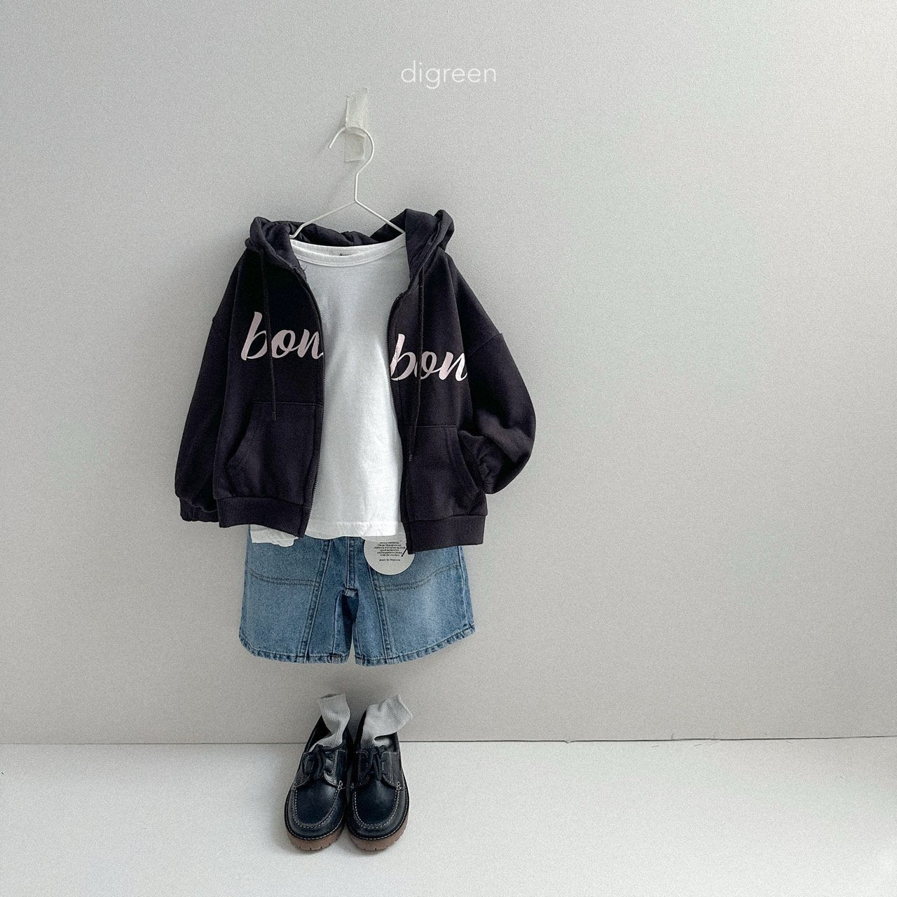 digreen bonbon hood zip-up (90-130cm)